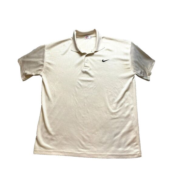 VTG Nike Shirt Adult 2XL XXL Ivory Airliner Lightweight Sporty Golf Polo‎ Mens - Picture 1 of 9